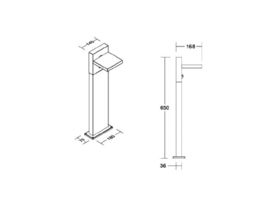 Mazeichnung Brumberg 65132103 LED Pollerleuchte 3000K  graphit