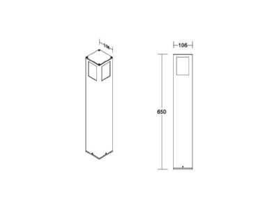 Mazeichnung Brumberg 65192103 LED Pollerleuchte 3000K  graphit