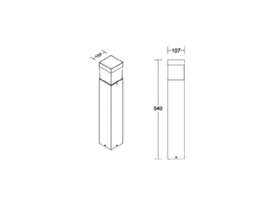 Mazeichnung Brumberg 65211103 LED Pollerleuchte 3000K  graphit