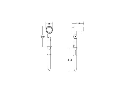 Mazeichnung Brumberg 65272103 LED Erdspiess 3000K  graphit