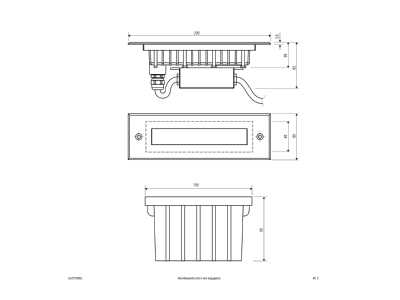 Mazeichnung EVN BL67100502 LED Bodeneinbauleuchte IP67