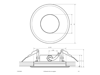 Dimensional drawing EVN PCD67240602 Downlight spot floodlight