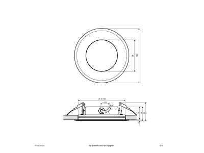 Dimensional drawing EVN PCD67241202 Downlight spot floodlight