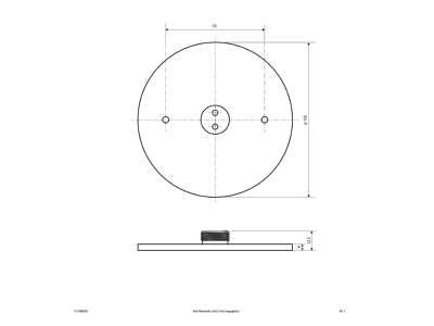 Dimensional drawing EVN PLCM6508 Mounting plate for luminaires