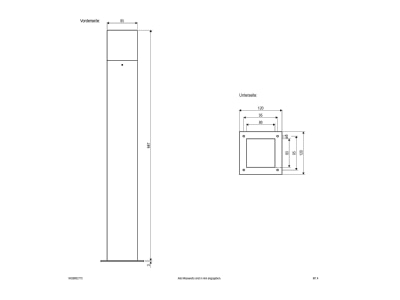 Mazeichnung EVN WQS652715 Pollerleuchte IP44