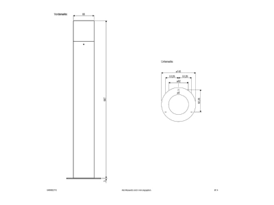 Mazeichnung EVN WRM652715 Pollerleuchte IP44