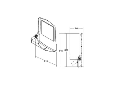 Dimensional drawing Brumberg 60808643 Downlight spot floodlight 1x225W