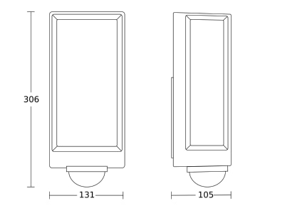 Ma�zeichnung Steinel L 42 SC Sensor LED Aussenleuchte