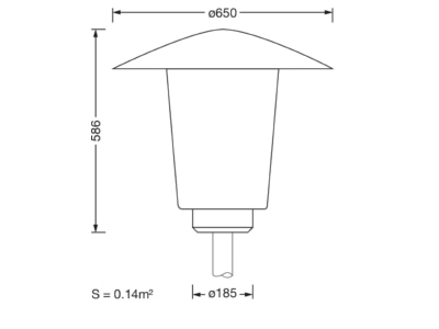 Dimensional drawing Siteco 5XA5235OF14H Luminaire for streets and places