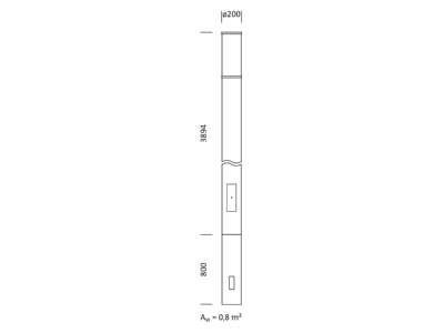 Dimensional drawing Siteco 5XA5305MF14H Luminaire bollard LED not exchangeable   LED light column 727 