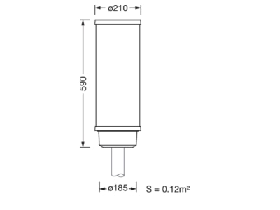 Dimensional drawing Siteco 5XA5415KF14H Luminaire for streets and places