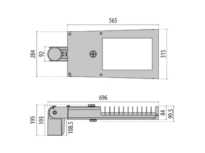 Dimensional drawing Performance in Light 3117726 Luminaire for streets and places