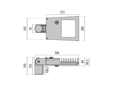 Dimensional drawing Performance in Light 3117738 Luminaire for streets and places