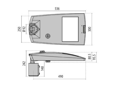 Dimensional drawing Performance in Light 3118637 Luminaire for streets and places
