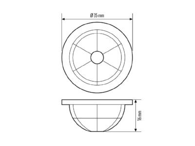 Dimensional drawing ESYLUX ALVA BL  EL00007040 Cover for luminaires ALVA BL EL00007040