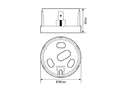 Dimensional drawing ESYLUX ALVA BL  EL10521881 Mounting kit for luminaires