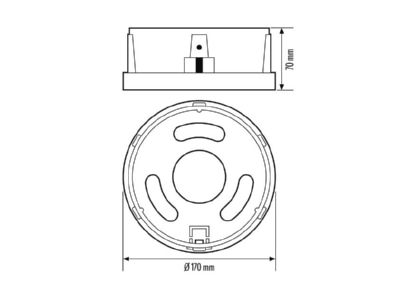 Dimensional drawing ESYLUX ALVA BL  EL10521904 Mounting kit for luminaires ALVA BL EL10521904