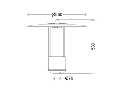 Dimensional drawing Schuch 557 1603R G2 730 Luminaire for streets and places