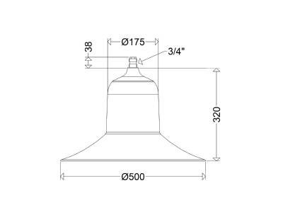 Dimensional drawing Schuch 564 L50R G2 VARIO730 Luminaire for streets and places