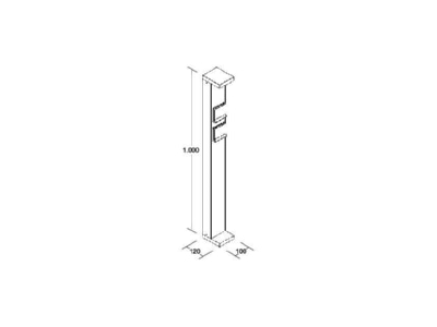 Mazeichnung Brumberg 60056103 LED Pollerleuchte 3000K  graphit