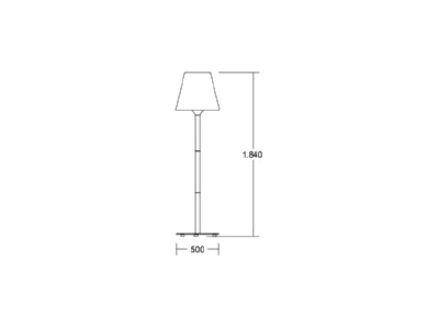 Dimensional drawing Brumberg 60121103 Floor lamp LED exchangeable grey