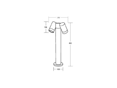 Mazeichnung Brumberg 65362100 LED Sockelleuchte dunkelgrau