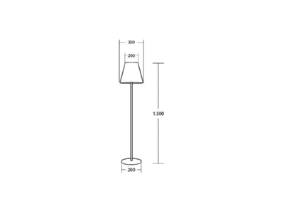 Mazeichnung Brumberg 65391100 LED Terassenleuchte weiss schwarz