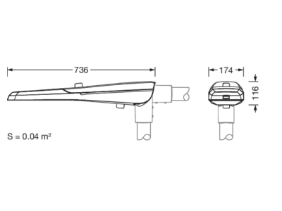 Dimensional drawing Siteco 5XC2M51Y08HE Luminaire for streets and places