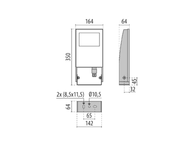 Dimensional drawing Performance in Light 3118356 Downlight spot floodlight 1x51W