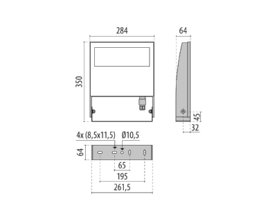 Dimensional drawing Performance in Light 3118366 Downlight spot floodlight 2x101W