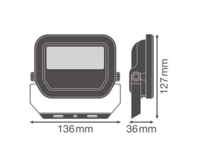 Dimensional drawing Ledvance FL10P8W1K2LM840  WT LED floodlight 840  ws
