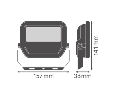 Dimensional drawing Ledvance FL20P17W2K4LM830  WT LED floodlight 830  ws
