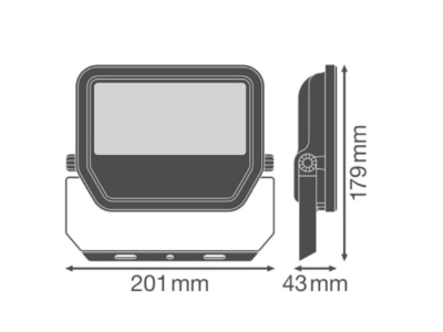 Dimensional drawing Ledvance FL50P41W6KLM865  WT LED floodlight 865  white
