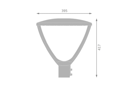 Mazeichnung Ledvance URBLTRNV29WASYM   GY LED Mastaufsatzleuchte 830 840  asymmetrisch  grau