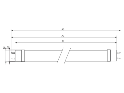Ma�zeichnung Philips Licht MAS LEDtube 31675100 LED Tube T8 fuer KVG VVG 840  1500mm MAS LEDtube31675100