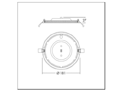 Dimensional drawing THORNeco ZOE VARIOF  96637119 Downlight spot floodlight ZOE VARIOF 96637119