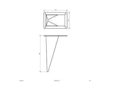 Dimensional drawing EVN 230416ESP Ground spike for luminaires