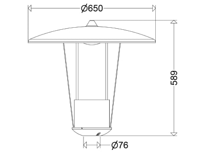 Dimensional drawing Schuch 543 1602R G2 C 730 Luminaire for streets and places