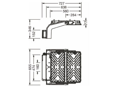 Dimensional drawing 1 Siteco 5XA779115X01KB Downlight spot floodlight
