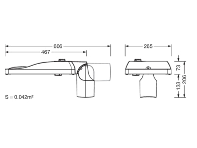 Dimensional drawing 2 Siteco 5XH5P31T08CA Luminaire for streets and places