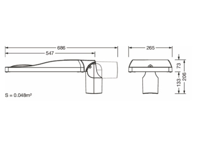 Dimensional drawing 2 Siteco 5XH6D31A08HA Luminaire for streets and places