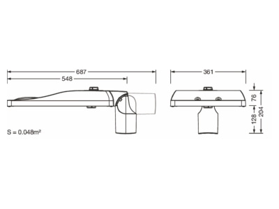 Dimensional drawing 2 Siteco 5XH7H31T08MA Luminaire for streets and places