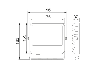 Dimensional drawing Performance in Light GWF1100CC830 Downlight spot floodlight