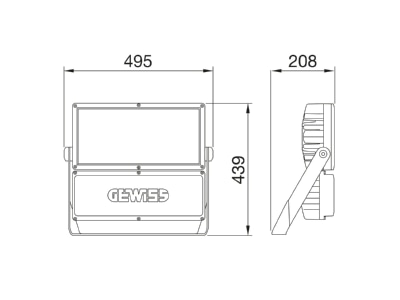 Dimensional drawing Performance in Light GWP2274NS Downlight spot floodlight