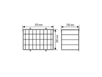 Dimensional drawing ESYLUX SLB 21 BASKET GUARD Protective basket for luminaires SLB Schutzkorb ws