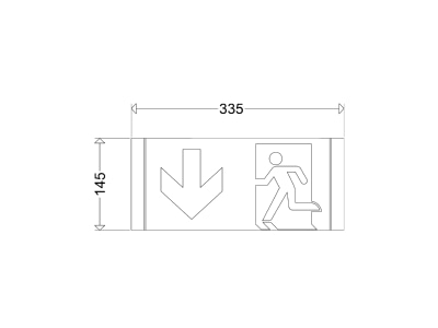 Dimensional drawing Schuch 121 35 W Sticker for emergency luminaire