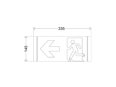 Dimensional drawing Schuch 121 33 Sticker for emergency luminaire
