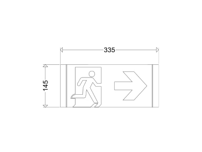 Dimensional drawing Schuch 121 34 Sticker for emergency luminaire