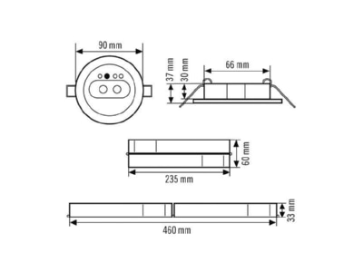 Mazeichnung ESYLUX SLG EL LED 3h IR RM Notleuchte 4W