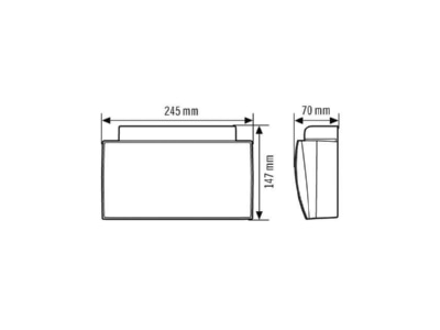 Dimensional drawing ESYLUX SLE SLFEL EN10061806 Emergency luminaire IP54 3h SLE LEDiSC C Wand ws